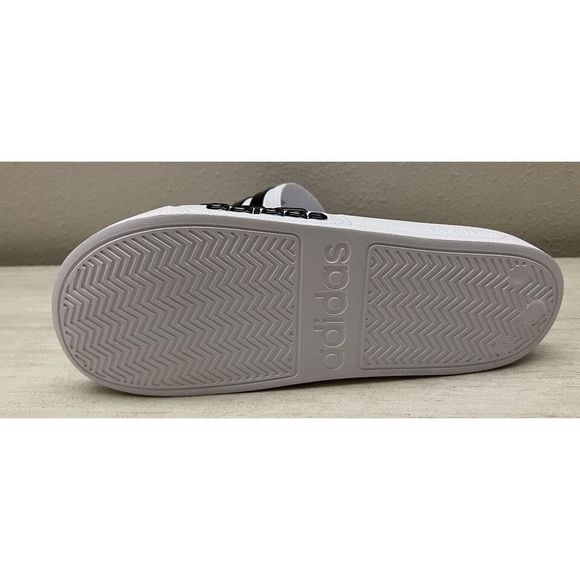 Adidas Mens Sz 10 Adilette Black White Shower Slide Open Toe Sandals NEW! - Picture 14 of 14